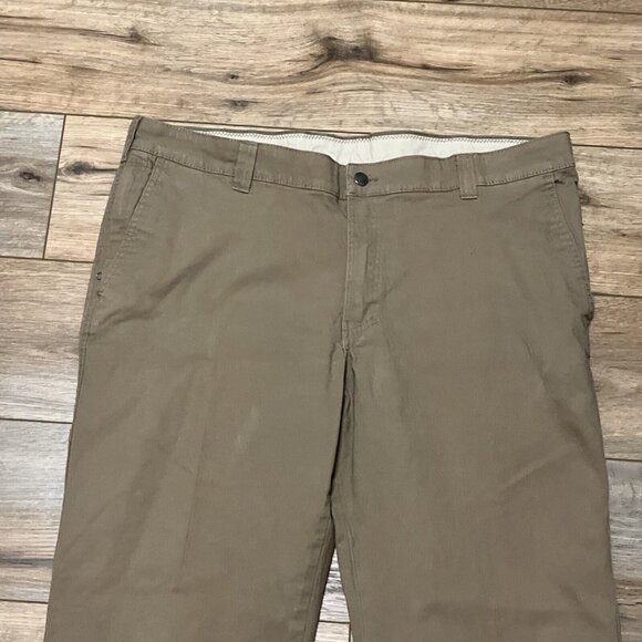 Men's Columbia Regular Fit Twill Pants SZ 40x32 Tan Stretch Casual Outdoor - Picture 2 of 11